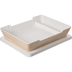 Set of containers for feeding “XL”  plastic, silicone , H=90, L=435, B=370mm  brown, white