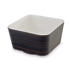 Square salad bowl  plastic  0.6 l , H=7, L=13, B=13cm  wood theme