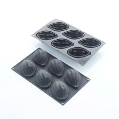 Форма для выпечки «Какао-бобы» [6 ячеек] силикон ,H=39,L=95,B=61мм черный