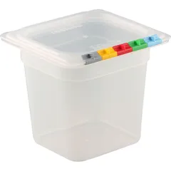 Gastronorm container (1/6) without lid  polyprop.  2.2 l , H=15, L=17.6, B=16.2 cm  transparent.