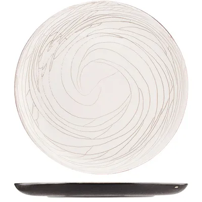 Тарелка «День и ночь» без полей керамика D=30см белый,черный