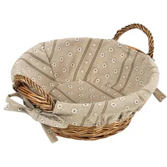 Wicker basket for bread with a cover with handles  wood  D=28/23, H=14, B=31cm  brown.