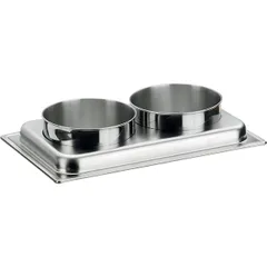 Rectangular stand with cooling  stainless steel , H=9, L=57, B=34cm