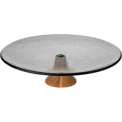 Ваза для фруктов «Кейк» стекло D=28см серый