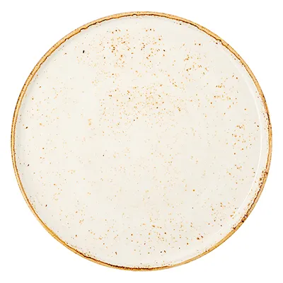 Тарелка «Крафт Вайт» с бортом фарфор D=285,H=13мм белый,коричнев.