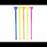 Пики для канапе «Сердечко»[500шт] пластик ,L=85мм разноцветн.