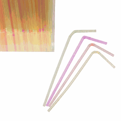 Tubes with bend[1000pcs] polyprop. D=5,L=210mm multi-colored