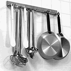 Kitchen utensil holder 8 hooks  stainless steel  L=1 m  metal.