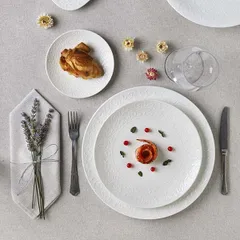 Тарелка «Жасмин» мелкая фарфор D=31см белый, изображение 3