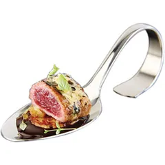 Ложка для комплимента сталь нерж. ,H=40,L=130,B=45мм металлич., изображение 2