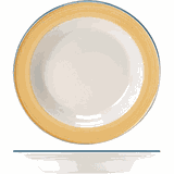 Тарелка глубокая «Рио Йеллоу» фарфор D=21,5см белый,желт.