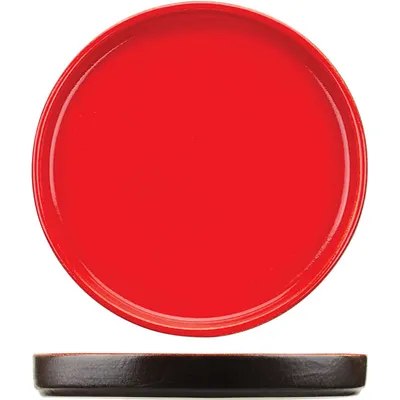 Тарелка «Кармин» с бортом керамика D=200,H=25мм красный,черный, Диаметр (мм): 200