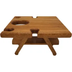 Stand for serving wine on square legs  oak , H=17, L=28, B=28cm