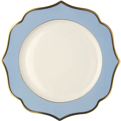 Тарелка «Ионика» фарфор D=20см бирюз.