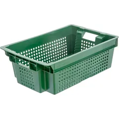 Perforated food box for vegetables and fruits  polyethylene , H=20, L=60, B=40cm  green.