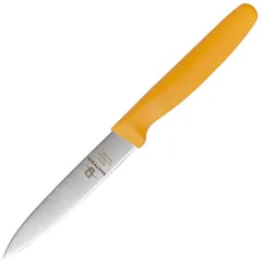 Knife for peeling vegetables and fruits, yellow handle  stainless steel, plastic , L=10cm