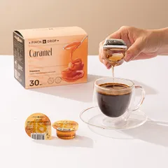 Сироп «Карамель» ароматизированный порционный Pinch&Drop[30шт] картон 15мл ,H=12,L=15,5,B=10см, изображение 2