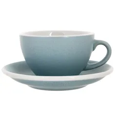 Кофейная пара «Эгг» фарфор 300мл D=110/155,H=65,L=135мм голуб.