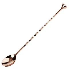 Bar spoon with muddler stainless steel ,L=27,B=3cm copper