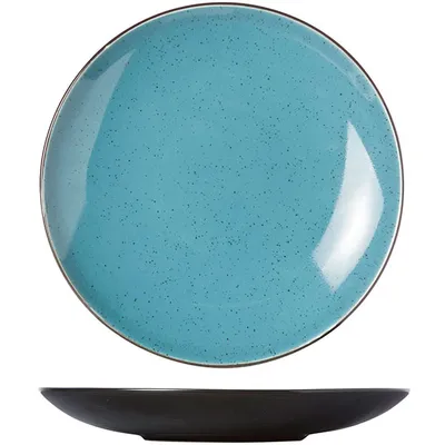 Тарелка десертная керамика D=21,5см голуб.,черный