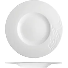 Plate “Melody Ess” small  porcelain  D=220, H=15mm  white