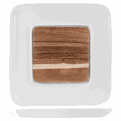 Блюдо для подачи «Кунстверк» для стейка и сыра фарфор,дерево D=26,H=2см белый,бежев.