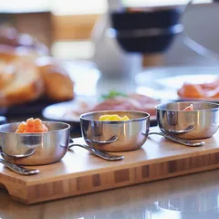 Блюдо для подачи для соусников бамбук ,H=15,L=250,B=120мм св. дерево, изображение 2