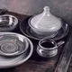 Тарелка «Маренго» мелкая керамика D=260,H=25мм черный,серый, Цвет: Черный, Диаметр (мм): 260, изображение 5