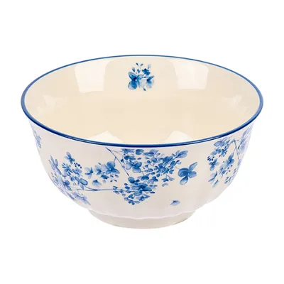 Салатник «Фиори» фарфор 0,65л D=151,H=75мм слон.кость,синий, Диаметр (мм): 151