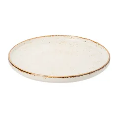 Тарелка «Крафт Вайт» с бортом фарфор D=254,H=13мм белый,коричнев., изображение 2