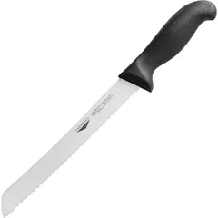 Bread knife  stainless steel, polyprop. , L=345/210, B=25mm  black, metallic.