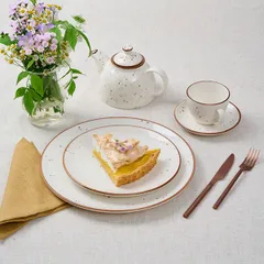 Блюдце «Париж» фарфор D=14см белый,коричнев., Диаметр (мм): 140, изображение 2