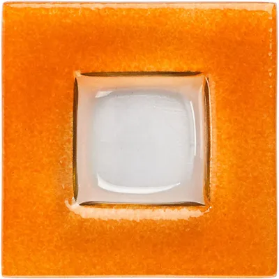 Тарелка «Бордер» квадратная стекло ,H=21,L=130,B=130мм прозр.,оранжев.