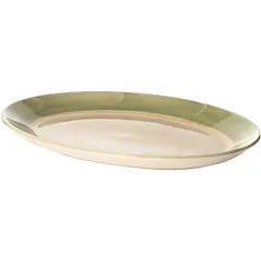 Блюдо «Феннель» овальное фарфор ,H=20,L=300,B=235мм зелен.,бежев., изображение 2