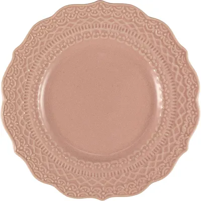 Тарелка пирожковая «Скалистос» керамика D=15,H=2см розов.