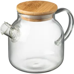 Чайник заварочный «Проотель» термост.стекло,дерево 0,5л D=95,H=110,L=150мм прозр.,св. дерево, изображение 2