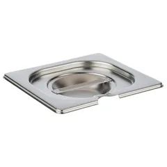 Lid for gastronorm container with cutout for spoon GN 1/6  stainless steel.