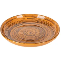 Тарелка мелкая керамика D=18см желт., изображение 2