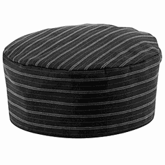 Chef's cap. stripe, size M  polyester, cotton  black, white