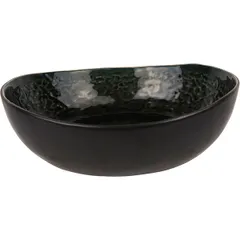 Salad bowl “Laguna”  ceramics , H=60, L=190, B=175mm  brown, green.