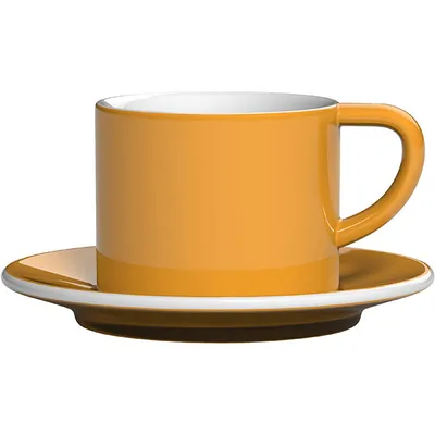 Чашка чайная «Бонд» фарфор 150мл желт., Цвет: Желтый