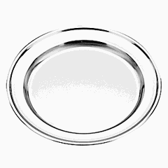 Round tray  stainless steel  D=60cm  silver.