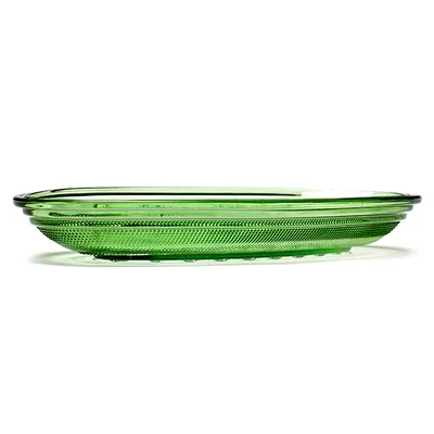 Блюдо сервировочное стекло ,L=26,B=14см зелен.,прозр., изображение 2