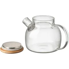 Чайник заварочный «Проотель» термост.стекло,дерево 1л D=13,H=13,L=21см прозр.,св. дерево, изображение 4