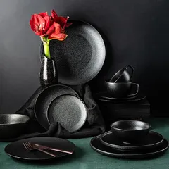 Тарелка «Кунстверк Блэк» мелкая фарфор D=150,H=15мм черный, изображение 2