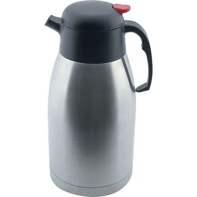 Кофейник-термос д/кофе,чая сталь,пластик 2л ,H=27,L=15,8,B=13,7см серебрист.,черный, изображение 2