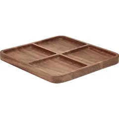 Менажница 4 секции квадратная дуб ,H=25,L=300,B=300мм деревян., изображение 2