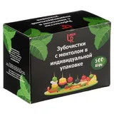Зубочистки с ментолом в индивидуальной упаковке[500шт] бамбук ,H=28,L=34см бежев.