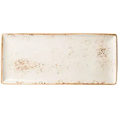 Dish "Kraft White" rectangular  porcelain , H=15, L=370, B=160mm  white, brown.