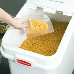 Контейнер для сыпучих продуктов на колесах полипроп. 97,5л ,H=71,L=75,B=39,5см белый, изображение 4